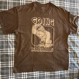 Nintendo Super Mario Brown Graphic Tee with Faded Logo